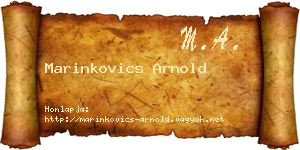 Marinkovics Arnold névjegykártya
