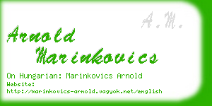 arnold marinkovics business card